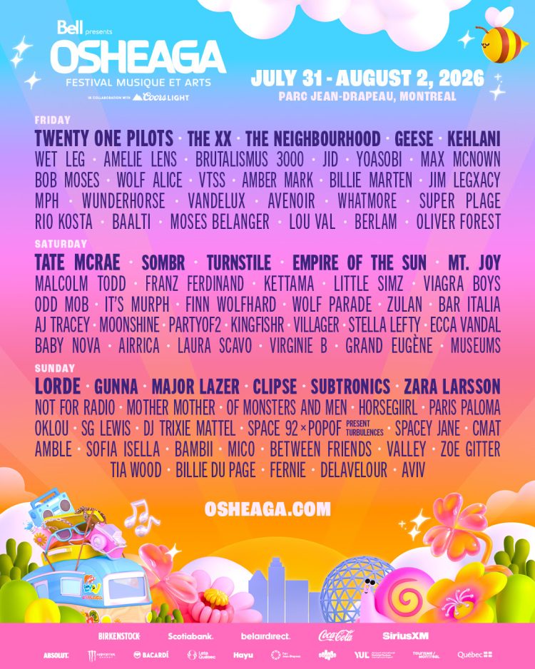 Osheaga 2026 in Montreal: Lorde, Twenty One Pilots, Tate McRae, Gunna, and 85 More!